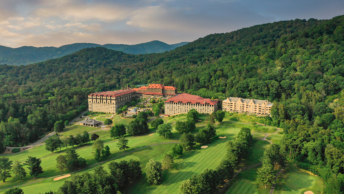 Aerial photo - The Omni Grove Park Inn in Asheville, North Carolina