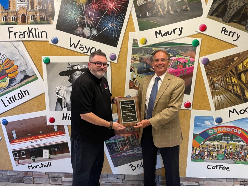Family Advantage Federal Credit Union in Spring Hill — John Kinley, CEO, Denley Hines, consultant at Tennessee Credit Union League.