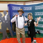 Carter Ridgway, president and CEO, Kemba Delta Federal Credit Union, and Kimberly Ridgway, executive assistant, Memphis City Employees Credit Union, gather for a picture in their 1920s-themed attire. Event photography by Dan Henry Photography.