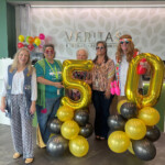 The leadership team from VFCU flashes back to 1973 (l to r): Lysa Rigo, member experience manager; Teri Crowl, CEO; Karen Woodall, CFO; Kathy Henderson, operations manager; and Rich Perez, systems/facility manager.