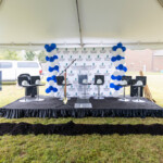 The stage is set for the groundbreaking ceremony.