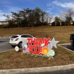 A thank you sign greets members at Bowater Credit Union's Athens Branch on International Credit Union Day.
