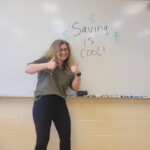 Pamela Cruse with Copper Basin Federal Credit Union discusses the importance of savings with a class at Copper Basin High School.