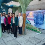 The Chattanooga Chapter of Credit Unions attendees tour Children's Hospital at Erlanger's Kennedy Outpatient Center. The sculpture was 3D-printed by Branch Technology, a startup in Chattanooga.