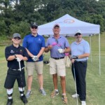 John Schneider, founder of Children’s Miracle Network, plays in the Golf Classic last year. He is joined by a CMN representative, Ben Johnson, president and CEO of US Community Credit Union, and Ron Smith, president and CEO of Enbright Credit Union.