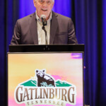 Kendall Foster, CEO of Scenic Community Credit Union, accepts the Hall of Fame Award at this year's Annual Convention.
