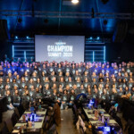Employees at Leaders Credit Union gather for a group photo at the Champion Summit.