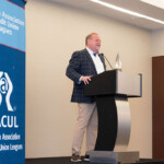 Fred Robinson, president and CEO of the Tennessee Credit Union League, accepts the 2025 Eugene H. Farley League Leadership Award by the American Association of Credit Union Leagues (AACUL).
