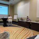 Sarah Thompson, Trust Federal Credit Union, speaks at the Chapter Leaders Conference.
