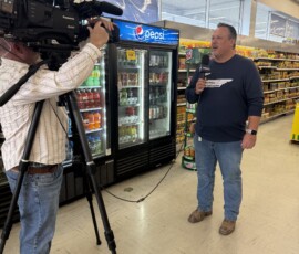 Doug Clinton, president and CEO of Koin Credit Union, is interviewed by News Channel 4 in Nashville.