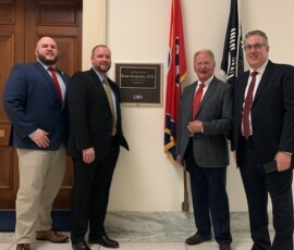 John Pogue and TVFCU leaders visit with lawmakers during the Governmental Affairs Conference.