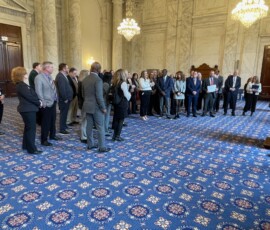 Tennessee credit union leaders listen to Senators Hagerty and Blackburn.