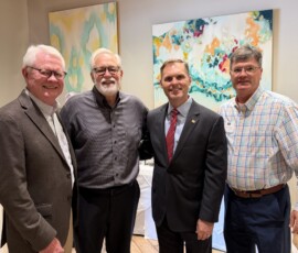 Left to right: Stanley Shows (Michael Guest campaign), Charles Elliott with the Association, Congressman Michael Guest and Sonny Green with the Association.