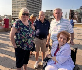 Sandy Lingerfelt and her husband, Grady, along with Wade Tilson and his wife, Carolyn, enjoy the Peabody Duck March during the Southeast Regional Directors' Conference hosted by the Tennessee Credit Union League in 2023.