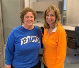 Donna is a UT alum, so there is friendly competition in the office.
