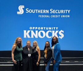 Jamie Strayer, creator and executive producer of Opportunity Knocks; Jenn George Hunter, executive producer, Opportunity Knocks; Dawn Graeter, CEO, Southern Security Credit Union; Kristina, participant, Opportunity Knocks Season 3; Melva Brewer, director of lending, Southern Security Credit Union at the Opportunity Knocks Season 3 Premier on Monday, June 1, at Malco Collierville Towne Cinema Grill & MXT.