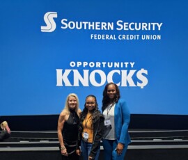 Dawn Graeter, CEO, Southern Security Credit Union; Kristina, participant, Opportunity Knocks Season 3; Melva Brewer, director of lending, Southern Security Credit Union, on the red carpet at the Opportunity Knocks Season 3 Premier Monday, June 1, at Malco Collierville Towne Cinema Grill & MXT.