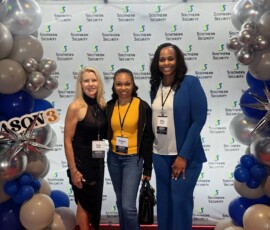 Dawn Graeter, CEO, Southern Security Credit Union; Kristina, participant, Opportunity Knocks Season 3; Melva Brewer, director of lending, Southern Security Credit Union on the red carpet at the Opportunity Knocks Season 3 Premier Monday, June 1, at Malco Collierville Towne Cinema Grill & MXT.