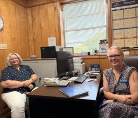 Wendy Perry, assistant at AUB Employees Credit Union, and Nancy Perkins, manager at AUB Employees Credit Union, work in the office of AUB Employees Credit Union in Athens, Tenn. The credit union service Athens Utility Board (AUB) employees and their families.