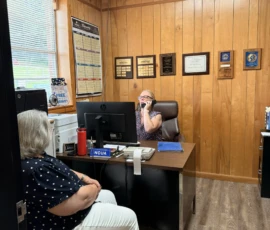 Wendy Perry, assistant at AUB Employees Credit Union, and Nancy Perkins, manager at AUB Employees Credit Union, work in the office of AUB Employees Credit Union in Athens, Tenn. The credit union service Athens Utility Board (AUB) employees and their families.